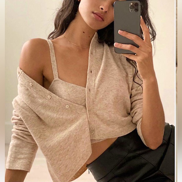 Aritzia Tan Cardigan Sweater - Picture 4 of 12